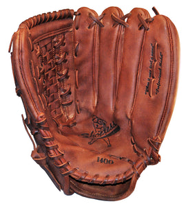 Palm view 14-inch Basket Web or Weave Web glove with adjustable wrist strap